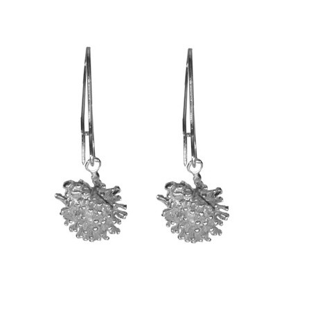 Boucles d'oreilles pendantes hérissons Or 18 carats gris - La Petite Française