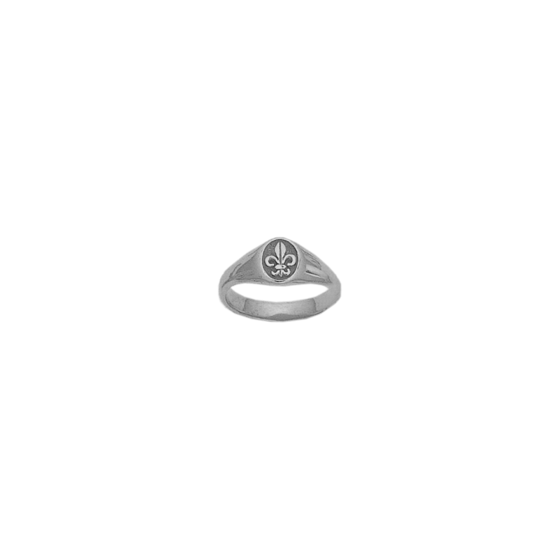 Bague fleur de Lys Or 18 carats gris - La Petite Française