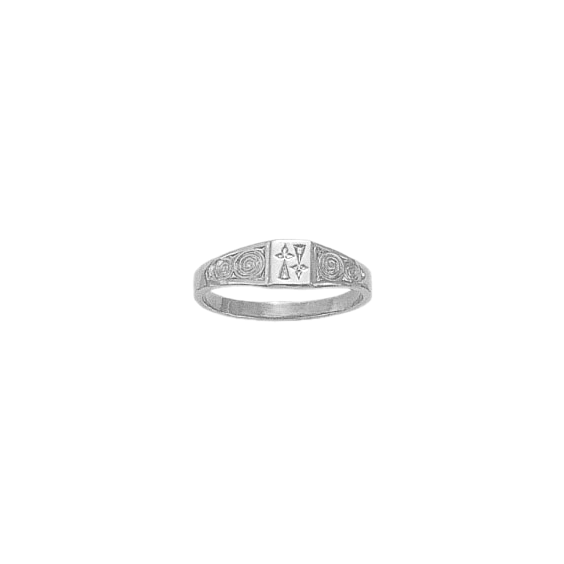 Bague hermine Or 18 carats  gris - 4 x 4 MM - La Petite Française