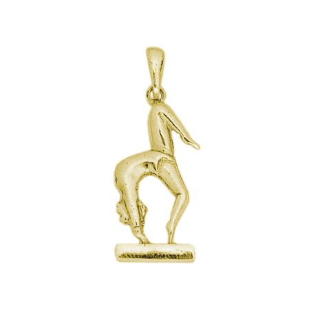 Pendentif gymnaste sur poutre Or 18 carats jaune - La Petite Française