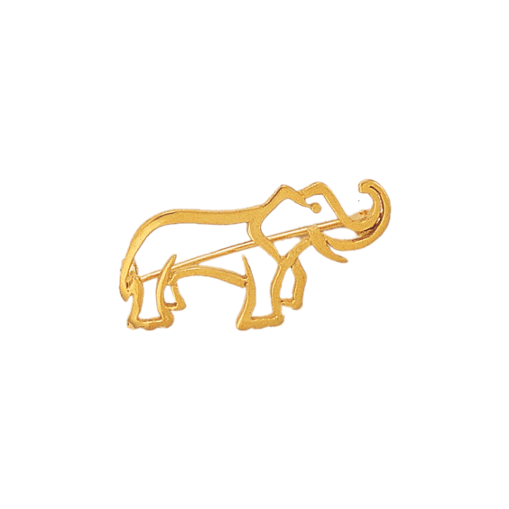 Broche éléphant Or 18 carats jaune - La Petite Française