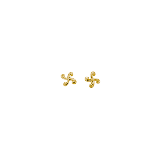 Boucles d'oreilles croix Basque Or 18 carats jaune - La Petite Française