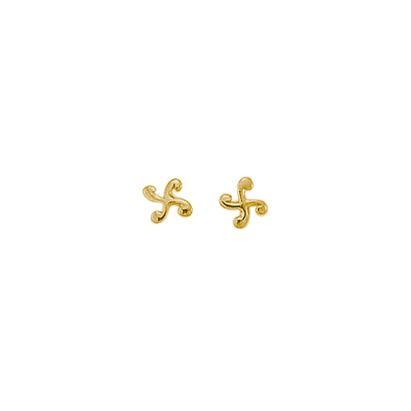 Boucles d'oreilles croix Basque Or 18 carats jaune - La Petite Française