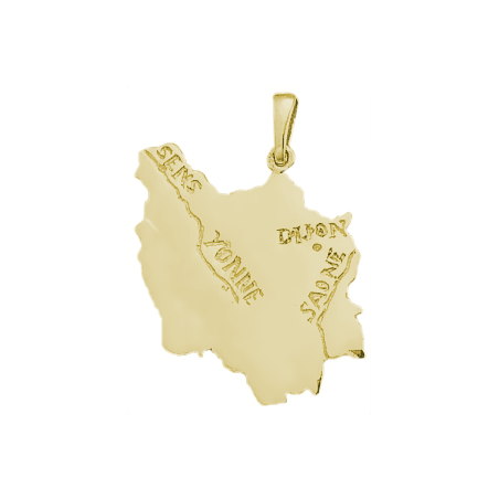 Pendentif carte Bourgogne Or 18 carats jaune - La Petite Française