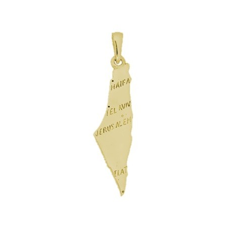 Pendentif Israel carte Or 18 carats jaune - La Petite Française