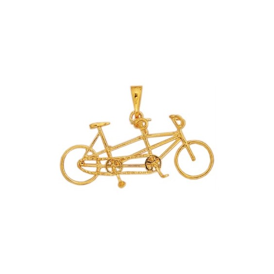 Pendentif vélo tandem Or 18 carats jaune - La Petite Française