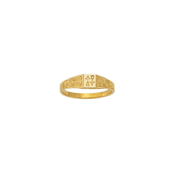 Bague hermine Or 18 carats  jaune - 4 x 4 MM - La Petite Française