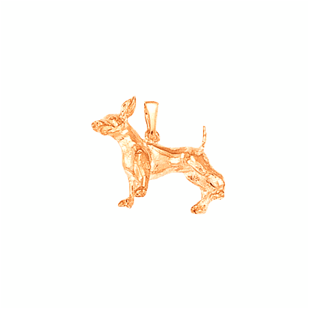 Pendentif chien Chihuahua Or 18 carats rose - 20 MM - La Petite Française
