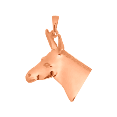 Pendentif tête d'âne Or 18 carats rose - 34 MM - La Petite Française