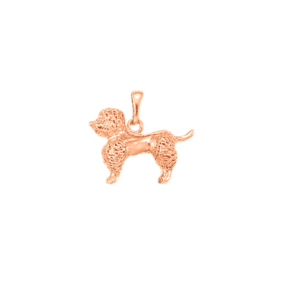 Pendentif chien Caniche Or 18 carats rose - 21 MM - La Petite Française