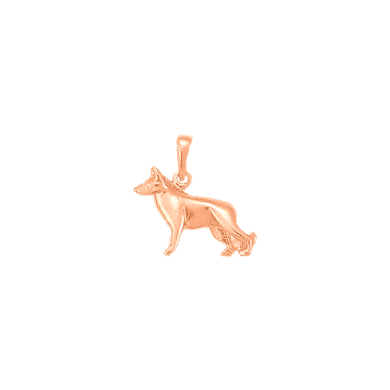 Pendentif chien berger Allemand Or 18 carats rose - 20 MM - La Petite Française