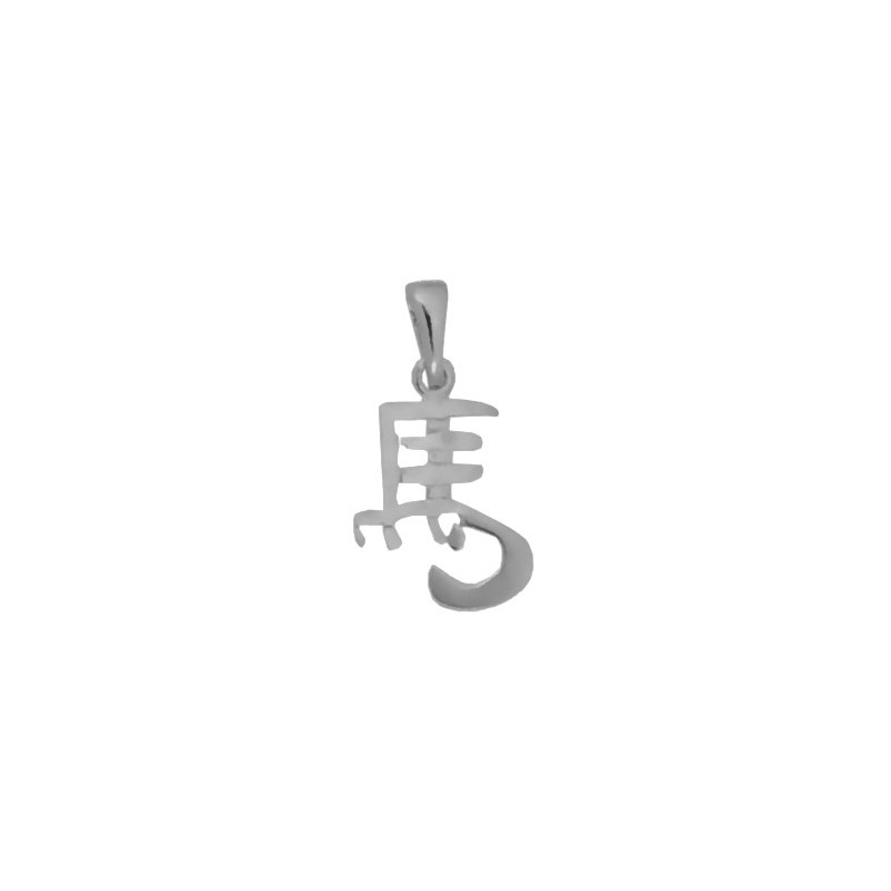 Pendentif signe chinois cheval Or 14 carats gris - La Petite Française