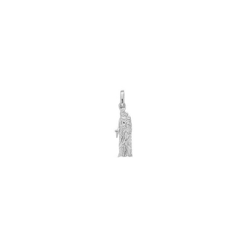 Pendentif Vierge à l'enfant de Notre-Dame Or 14 carats gris - La Petite Française