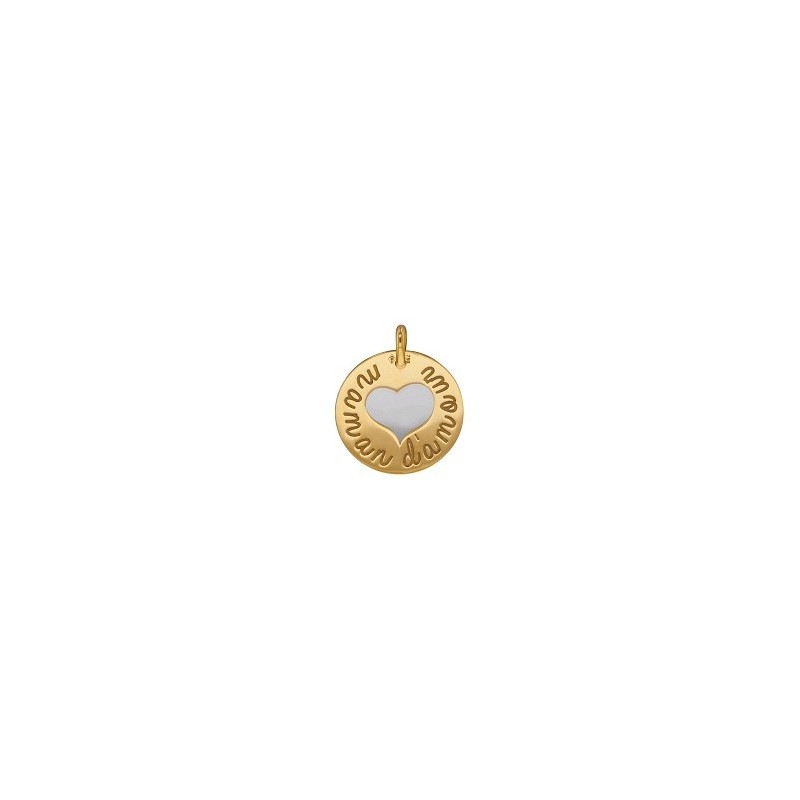 Médaille Maman d'amour Or 18 carats jaune - La Petite Française