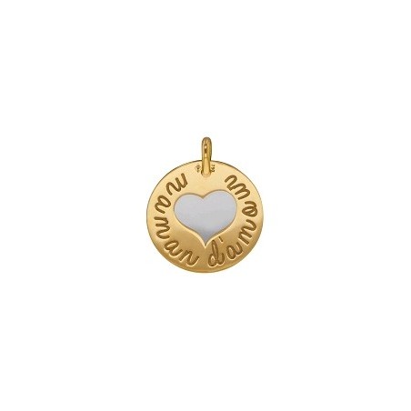 Médaille Maman d'amour Or 18 carats jaune - La Petite Française