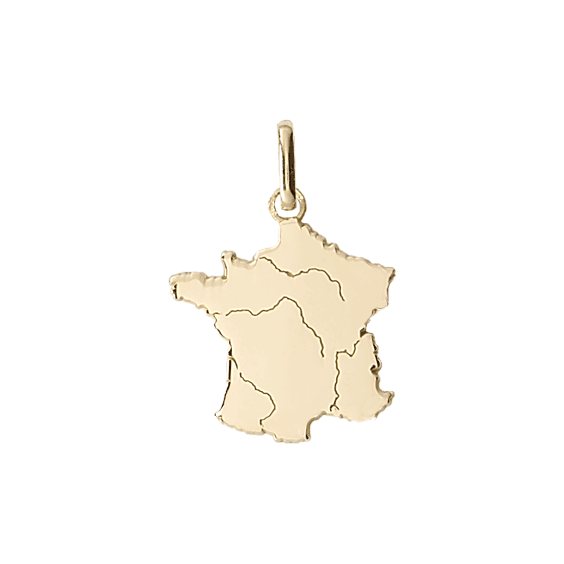 Pendentif carte de France Or 18 carats jaune - La Petite Française