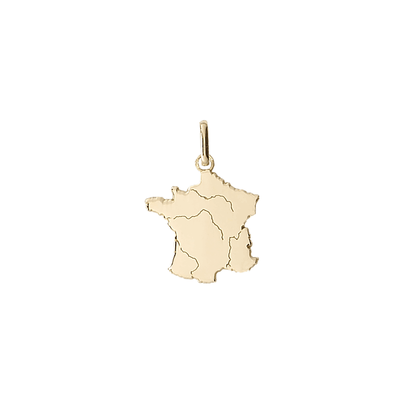 Pendentif carte de France Or 18 carats jaune - La Petite Française Pendentif carte de France Or 18 carats jaune - La Petite Française