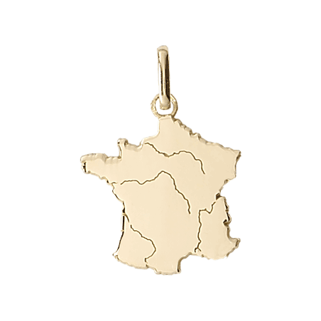 Pendentif carte de France Or 18 carats jaune - La Petite Française