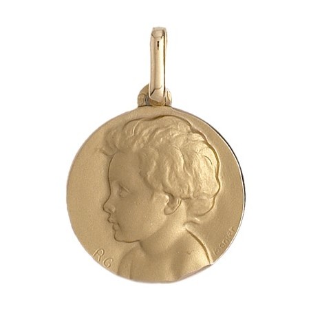 Médaille enfant - 14 mm - Or 18 carats jaune - La Petite Française