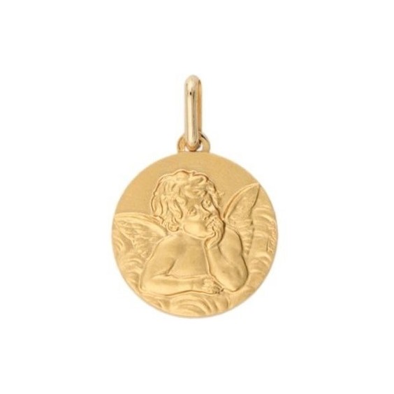 Médaille ange de Raphaël - 20 mm - Or 18 carats jaune - La Petite Française