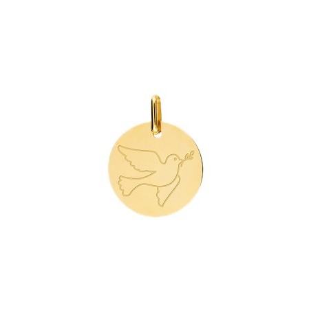 Médaille colombe de la paix Or 18 carats jaune - La Petite Française