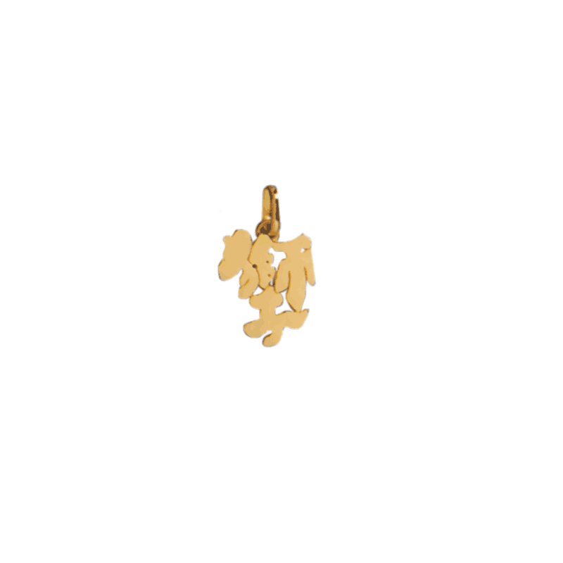 Pendentif idéogramme chinois lion Or 18 carats jaune - La Petite Française