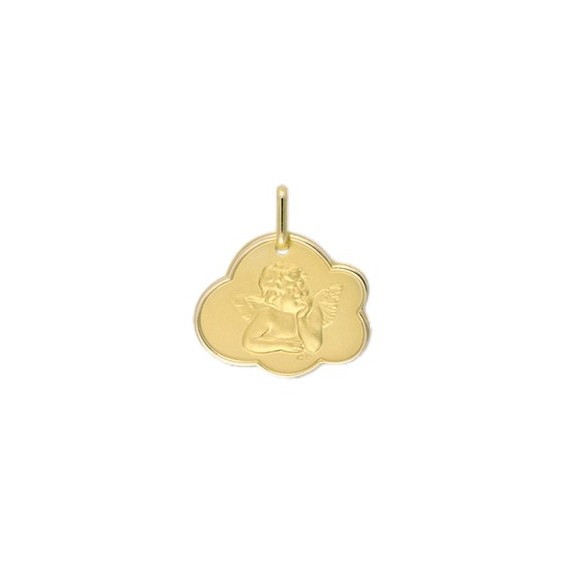 Médaille ange de Raphaël nuage Or 18 carats jaune - La Petite Française