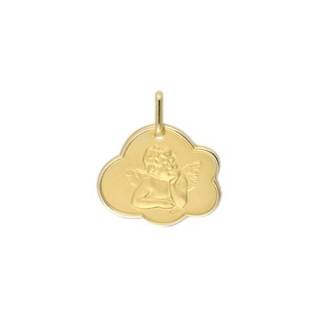 Médaille ange de Raphaël nuage Or 18 carats jaune - La Petite Française