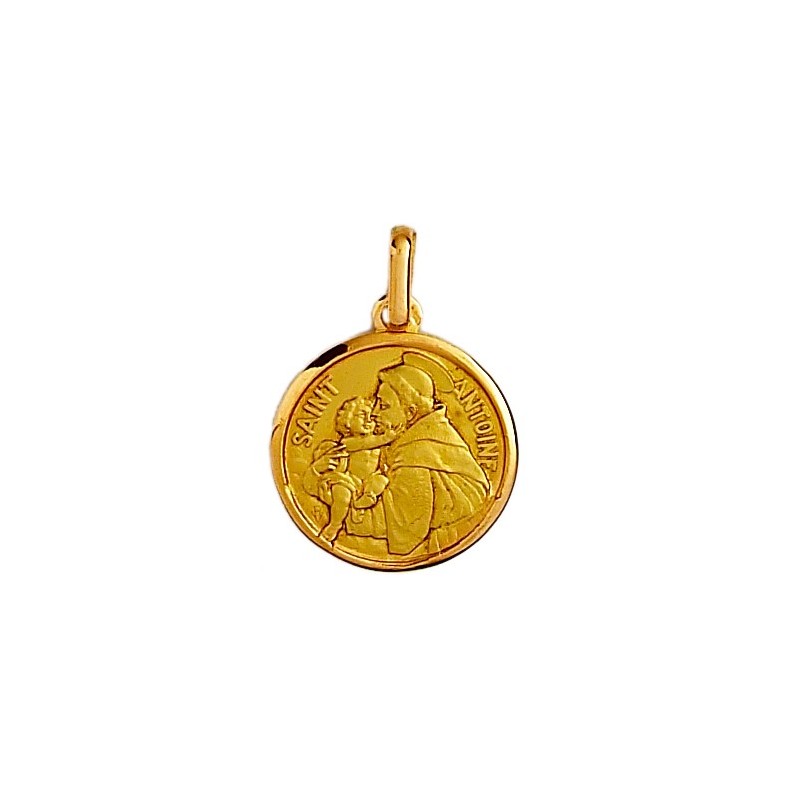Médaille Saint Antoine - 18 mm - Or 18 carats jaune - La Petite Française