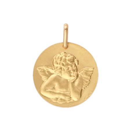 Médaille ange de Raphaël - 15 mm - Or 18 carats jaune - La Petite Française