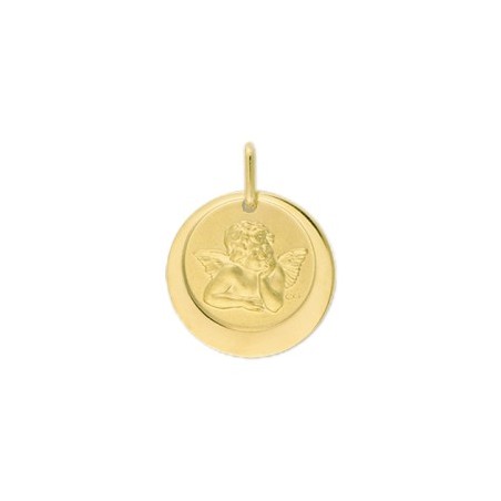 Médaille ange de Raphaël - 17 mm - Or 18 carats jaune - La Petite Française