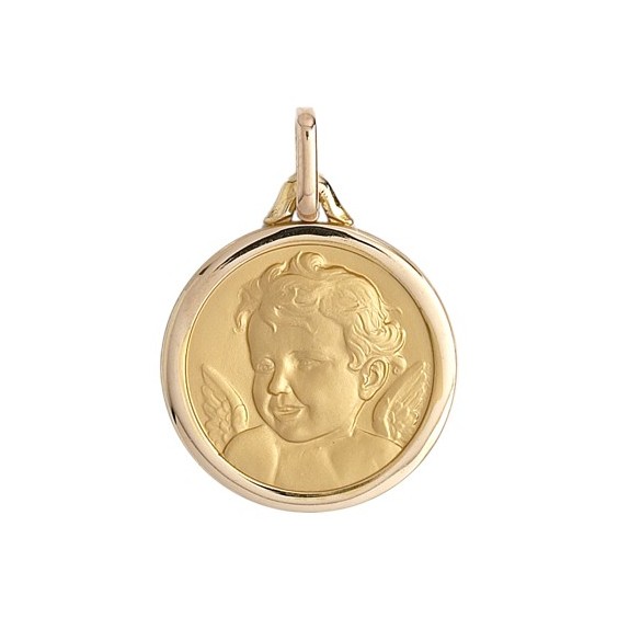 Médaille ange - 21 mm - Or 18 carats jaune - La Petite Française