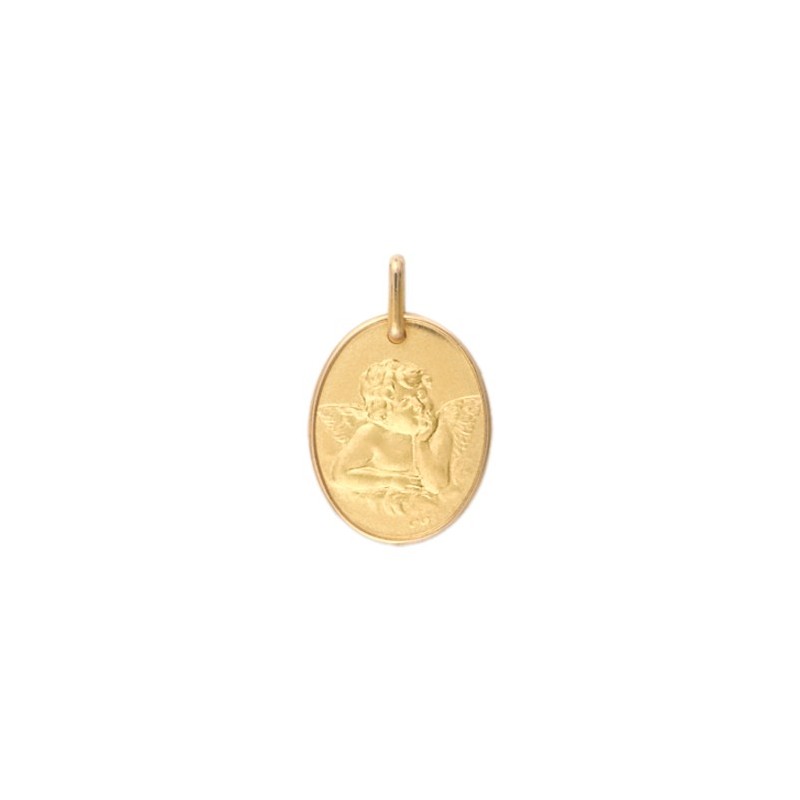 Médaille ange de Raphaël 17 x 13 mm Or 18 carats jaune - La Petite Française