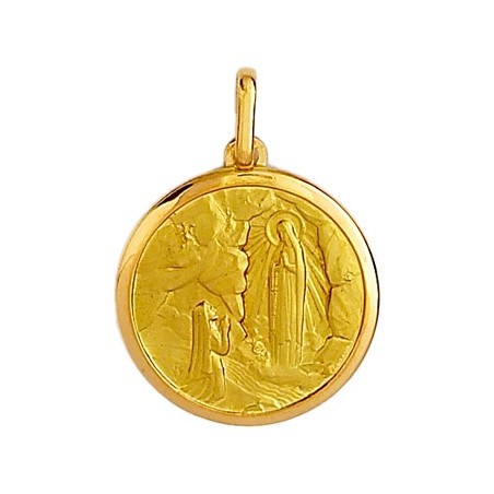 Médaille Sainte Bernadette - 15 mm - Or 18 carats jaune - La Petite Française