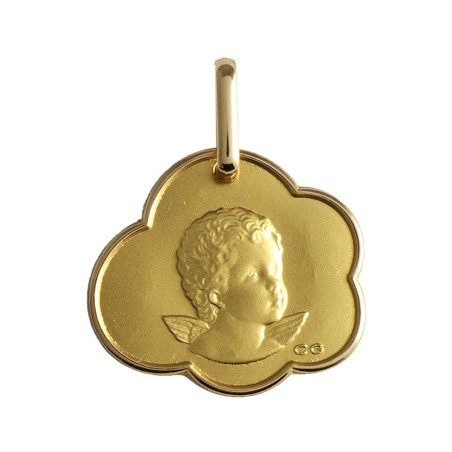 Médaille ange nuage Or 18 carats jaune - La Petite Française