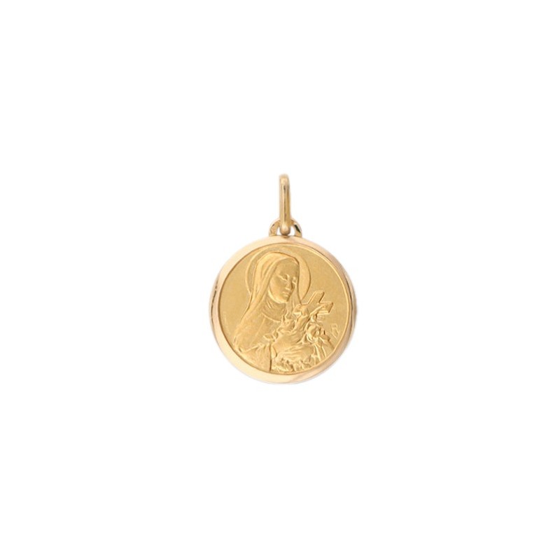 Médaille Sainte Thérèse - 16 mm - Or 18 carats jaune - La Petite Française
