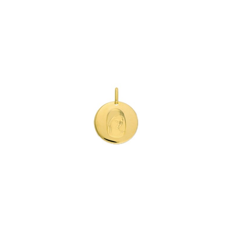 Médaille Sainte-Vierge - 17 mm - Or 18 carats jaune - La Petite Française