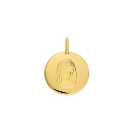 Médaille Sainte-Vierge - 17 mm - Or 18 carats jaune - La Petite Française