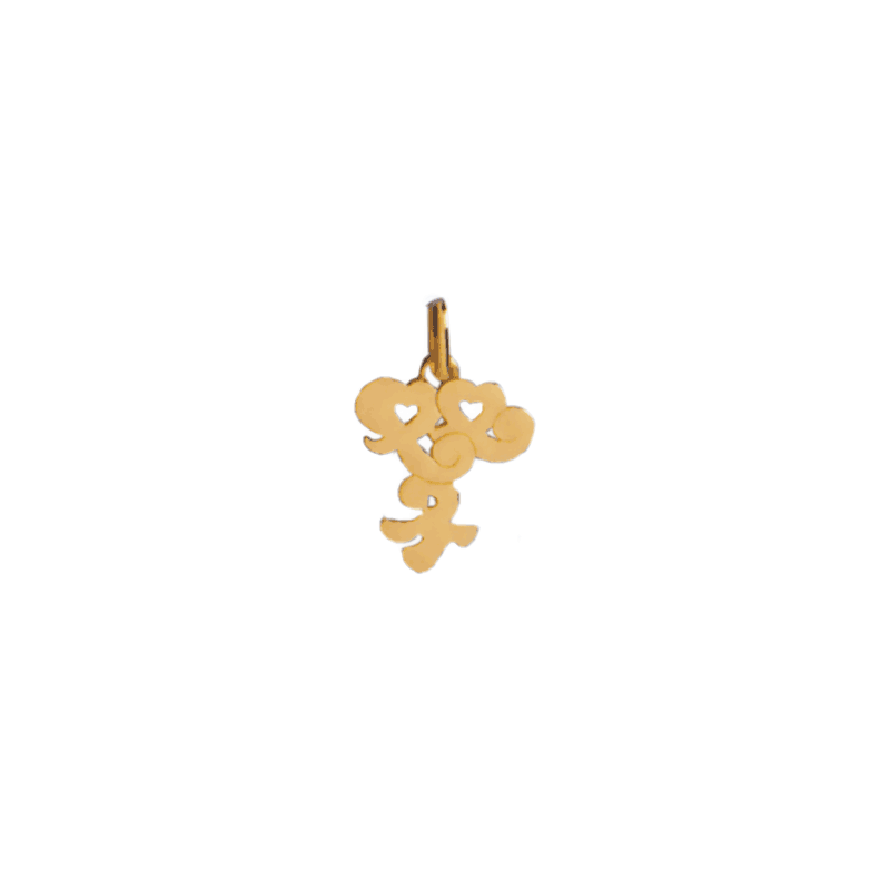 Pendentif idéogramme chinois gémeaux Or 18 carats jaune - La Petite Française