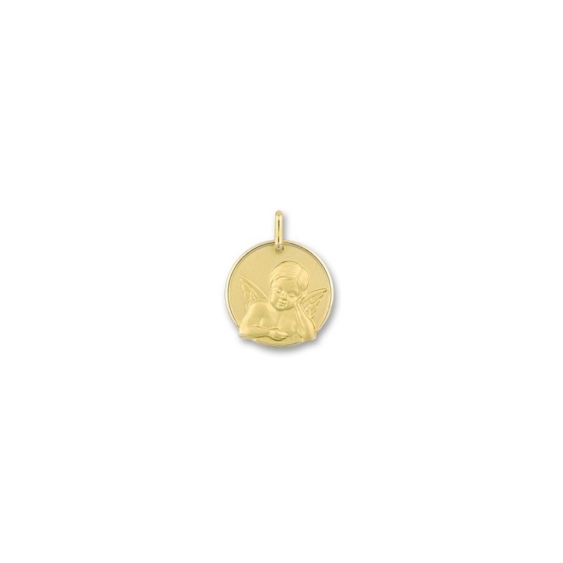 Médaille ange rêveur - 17 mm - Or 18 carats jaune - La Petite Française