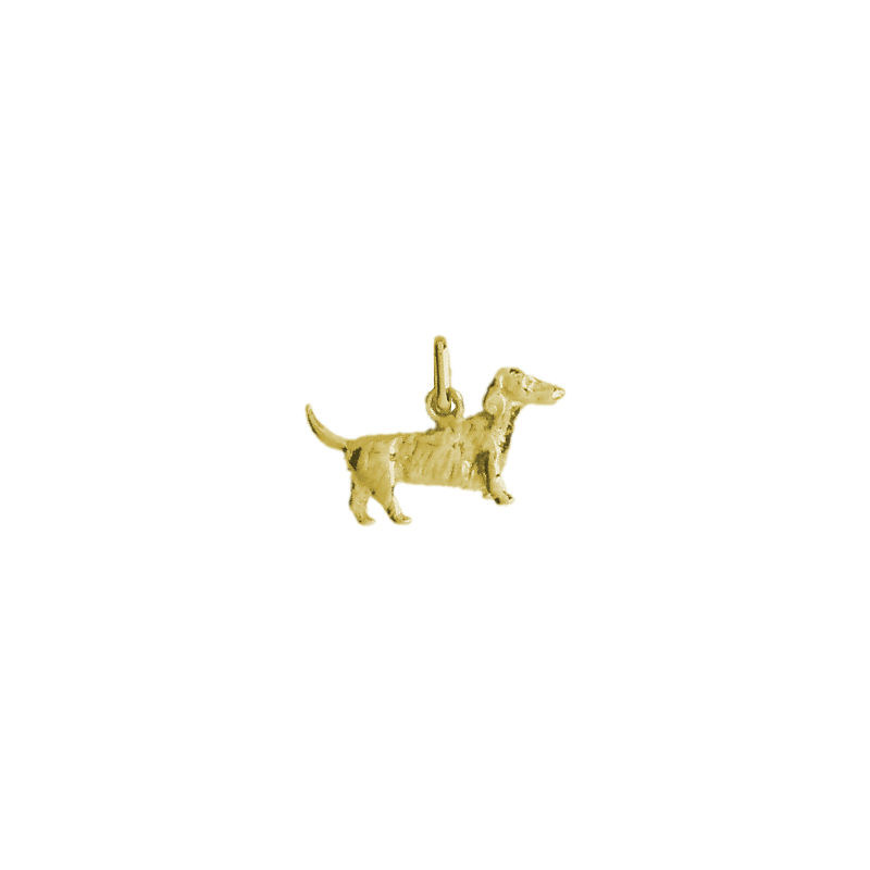 Pendentif chien Teckel Or 18 carats jaune - 13 MM - La Petite Française