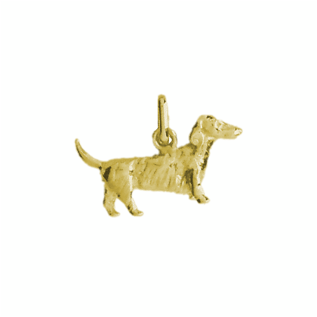 Pendentif chien Teckel Or 18 carats jaune - 13 MM - La Petite Française