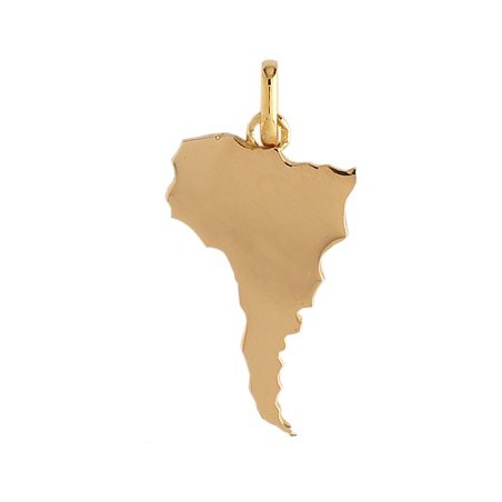 Pendentif carte Amérique Latine Or 18 carats jaune - La Petite Française