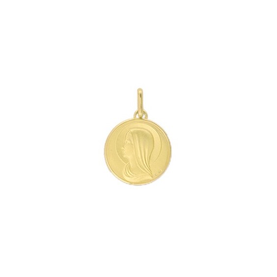 Médaille Sainte-Vierge - 15 mm - Or 18 carats jaune - La Petite Française