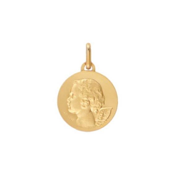 Médaille ange - 16 mm - Or 18 carats jaune - La Petite Française