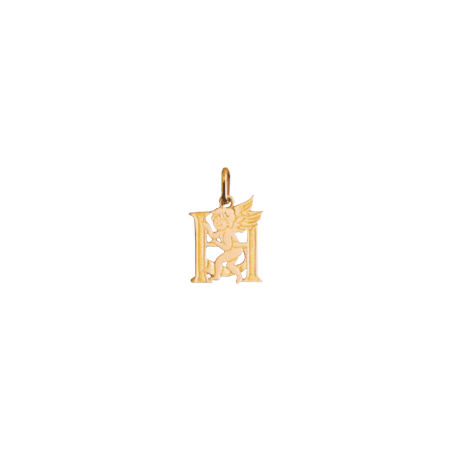 Pendentif ange lettre H Or 18 carats jaune - La Petite Française