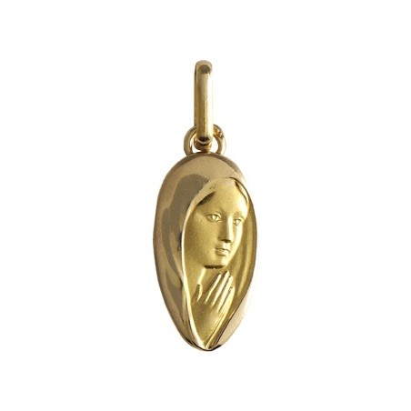 Médaille Sainte-Vierge ovale Or 18 carats jaune - La Petite Française