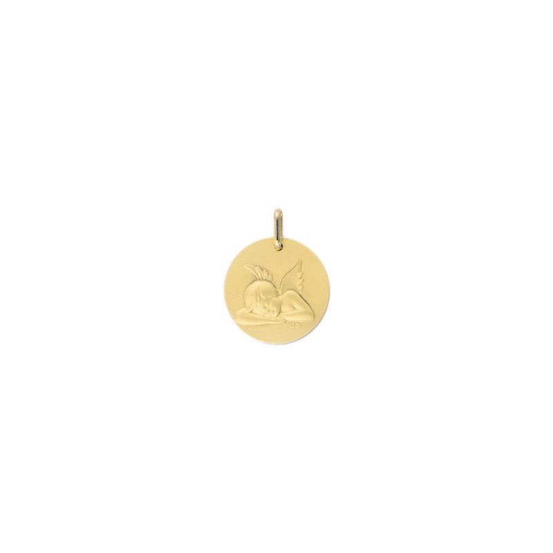 Médaille ange endormi - 17 mm -  Or 18 carats jaune - La Petite Française