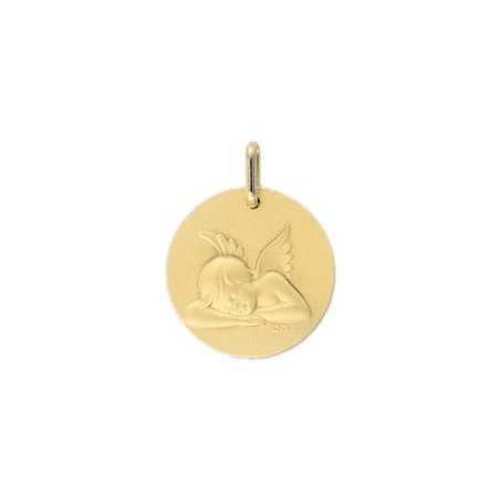 Médaille ange endormi - 17 mm -  Or 18 carats jaune - La Petite Française