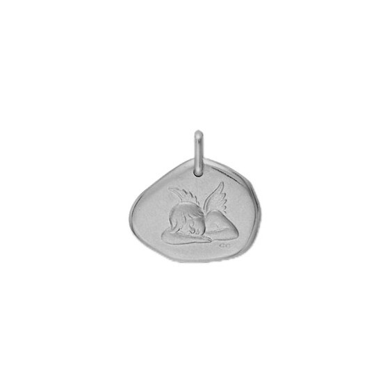 Médaille ange endormi Or 18 carats gris - La Petite Française